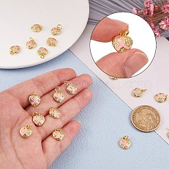 20 pz ottone micro pavé di ciondoli con zirconi trasparenti&nbsp;KK-SZ0004-72