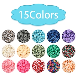 15 Farben handgemachte Fimo Perlenstränge&nbsp;CLAY-YW0001-45