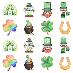 32 stücke 8 arten st. patricks tag themen gedruckt holz anhänger&nbsp;WOOD-FS0001-43