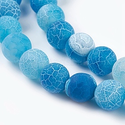 Chapelets de perles en agate naturelle craquelée&nbsp;LS-G-G055-8mm-2