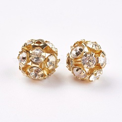 Ottone chiare perle di strass&nbsp;RB-A017-12mm-G