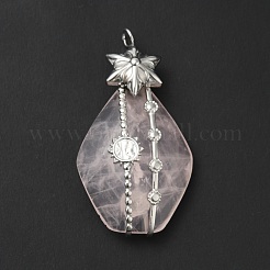 Pendentifs de quartz rose naturel&nbsp;G-G870-04P