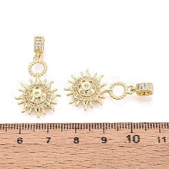 Pendentifs en laiton zircon cubique transparent&nbsp;KK-T075-80G