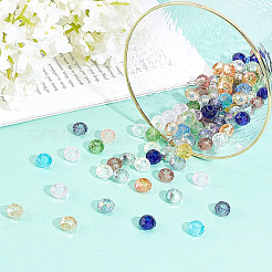 Mischfarbe facettiert Rondell Glasperlen Durchmesser 8mm großes Loch Perlen für Schmuck machen&nbsp;GLAA-PH0002-02M