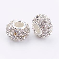 Klasse A Strass großes Loch europäischen Perlen für Bettelarmbänder&nbsp;X-CPDL-H001-7