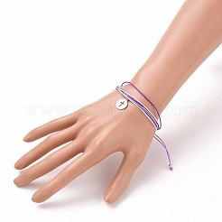 Bracelets tressés en cordon de polyester ciré&nbsp;BJEW-JB05663-01