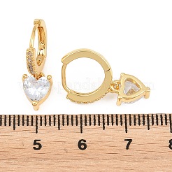 Orecchini pendenti a cerchio in ottone con micro pavé di zirconi cubici&nbsp;KK-H297-02G-01