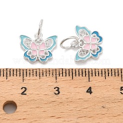 925 Schmetterlingsanhänger aus Sterlingsilber mit Emaille in Rosa und Himmelblau&nbsp;STER-P071-08S
