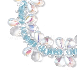 2 bracciale di perline intrecciate con perline bicono di cristallo austriaco imitazione 2 colori per donna&nbsp;BJEW-MZ00177