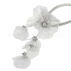 Halsketten mit Blumenanhänger aus Legierung mit Strassen für Damen&nbsp;NJEW-Z043-02P