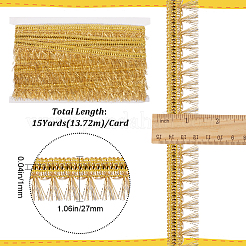 Garniture à franges en dentelle de polyester filigrane de 15 mètre&nbsp;OCOR-WH0089-13A