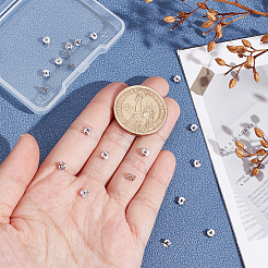 20 Stück rhodinierte 925 Sterling Silber Reibung Ohrmuttern&nbsp;FIND-ME0001-05