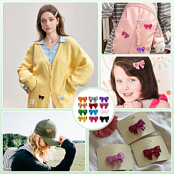 24 Stück 12 Farben Pailletten Leder Bowknots&nbsp;DIY-FG0006-36