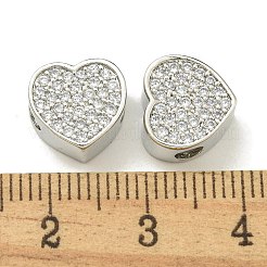 Perles de placage en laiton avec zircone cubique de micro pave&nbsp;KK-K386-16P