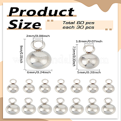 60 Stück 2 Stile anlaufgeschützte Anhänger aus 304 Edelstahl&nbsp;STAS-LP0002-57