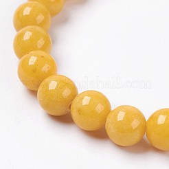 Pulsera de estiramiento con cuentas de jade natural de mashan&nbsp;BJEW-P207-M-8mm
