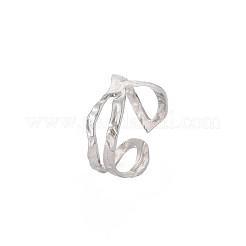 Anello polsino aperto avvolgente in acciaio inossidabile 304 anti-ossidazione per donna&nbsp;RJEW-S405-206P