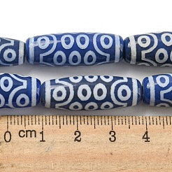 Blaue Dzi-Perlenstränge im tibetischen Stil&nbsp;TDZI-NH0001-B02-01