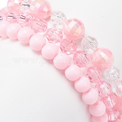 Braccialetti elasticizzati con perline acriliche in stile 3 pz 3 con ciondoli in resina per bambini&nbsp;BJEW-JB08729