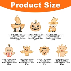 14 stücke 7 arten halloween thema rack überzug leucht legierung emaille anhänger&nbsp;ENAM-FS0002-10G