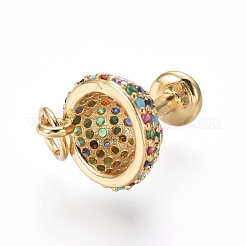 Breloques en laiton avec zircone cubique de micro pave&nbsp;ZIRC-I032-31G