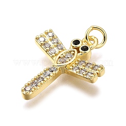 Cremagliera placcatura micro ottone spianare pendenti zirconi&nbsp;KK-K401-81G