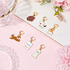6 pendentif stéthoscope en alliage émaillé pour chien&nbsp;HJEW-SP0001-36