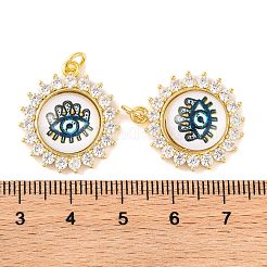 Porte micro ouvrent pendentifs zircone cubique en laiton de placage&nbsp;KK-H486-21G-03