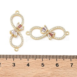 Anhänger aus Messing mit Mikropavé-Fassung aus Zirkonia in Schleifenform und Unendlichkeitssymbol&nbsp;KK-P350-23G
