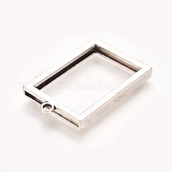 Foto-Medaillon-Anhänger aus Legierung mit Rack-Beschichtung&nbsp;PALLOY-WH0068-03AS