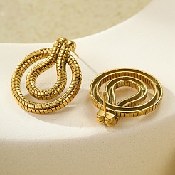 Boucles d'oreilles à tige rondes et plates en acier inoxydable 304&nbsp;EJEW-D303-03G