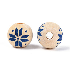 Weihnachtsbemalte Schima-Holzperlen&nbsp;WOOD-T032-35F