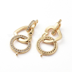 Connettori in ottone con micro pavimentazioni in zirconia cubica trasparente&nbsp;X-ZIRC-L076-035G