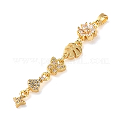 Pendentifs en laiton zircon cubique transparent&nbsp;LS-KK-D101-01B-G