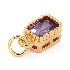 Véritables breloques en zircone cubique incrustée de laiton plaqué 18k or véritable&nbsp;LS-ZIRC-L100-075G-01