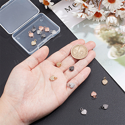 16 pièces 4 couleurs en laiton micro pavé breloques en zircone cubique&nbsp;ZIRC-NB0002-09