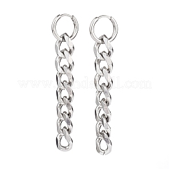 Bracciali con catene a maglie in acciaio inossidabile 304 anti-ossidazione e set di orecchini a cerchio pendenti huggie&nbsp;SJEW-JS01176