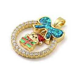 Ciondoli natalizi in ottone con micro pavé di zirconi&nbsp;KK-H468-01D-01G