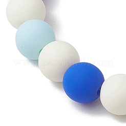 Set di braccialetti elasticizzati con perline acriliche in silicone imitato rotondo da 6 pz 6 colori 8mm&nbsp;BJEW-JB10792