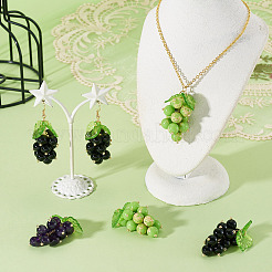 6 Stück 3 Stile natürlicher schwarzer Onyx (gefärbt und erhitzt) & natürlicher Amethyst & synthetischer Imperialjaspis&nbsp;PALLOY-TA00335