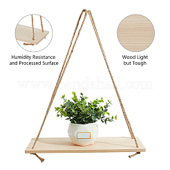 6 Beutel rechteckiges Wandhängeregal aus Holz&nbsp;DIY-GO0003-13