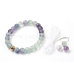 Natürliche Fluorit Perlen Stretch-Armbänder&nbsp;BJEW-JB03852-04