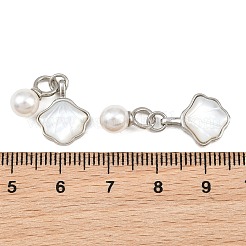 Anhänger aus Messing und naturweißen Muscheln&nbsp;KK-CBA6A75-46P