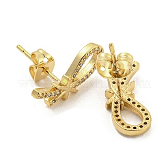 Ottone micro spianare zirconi orecchini&nbsp;EJEW-P261-24C-G