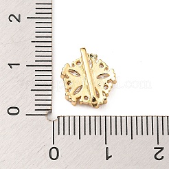 Fleur en laiton pavé de zircons cubiques transparents&nbsp;ZIRC-R021-01D-G