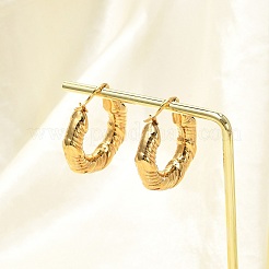 Boucles d'oreilles créoles torsadées en acier inoxydable 304&nbsp;EJEW-Q011-02G