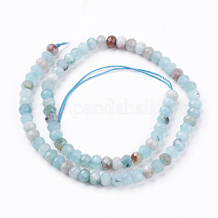 Fili di perline giada bianco naturale&nbsp;G-R171-4x6mm-M