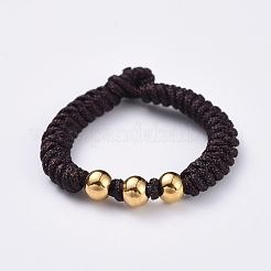 Set di gioielli con bracciali e anelli intrecciati regolabili&nbsp;SJEW-JS01033-01