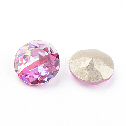 Cabochon in vetro con strass in vetro placcato oro e schiena a punta&nbsp;X-RGLA-J012-10mm-209LS