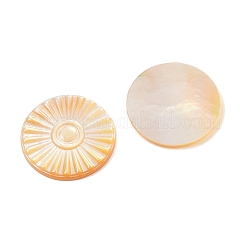 Natürliche gelbe Muschel geschnitzte Cabochons&nbsp;SSHEL-B006-01A-A